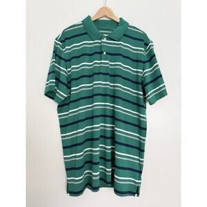 Brooks Brothers Performance Series Polo Shirt Men’s XLarge Green Striped Golf